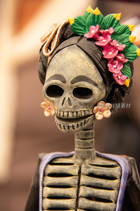 墨西哥，死亡卡特里娜飓风玩偶日-米却肯州的La Calavera卡特里娜